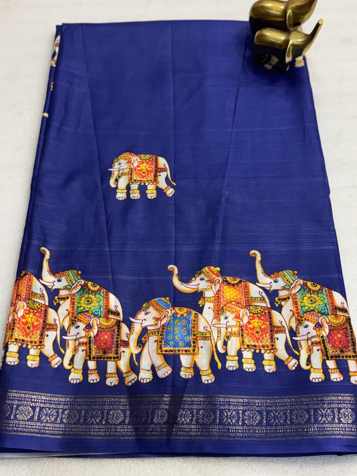 Pure Gadwal Silk Sarees with Tanjore Print