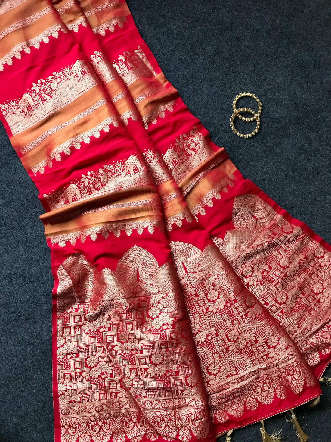 Premium Soft Banarasi Crepe Tissue Silk Sarees