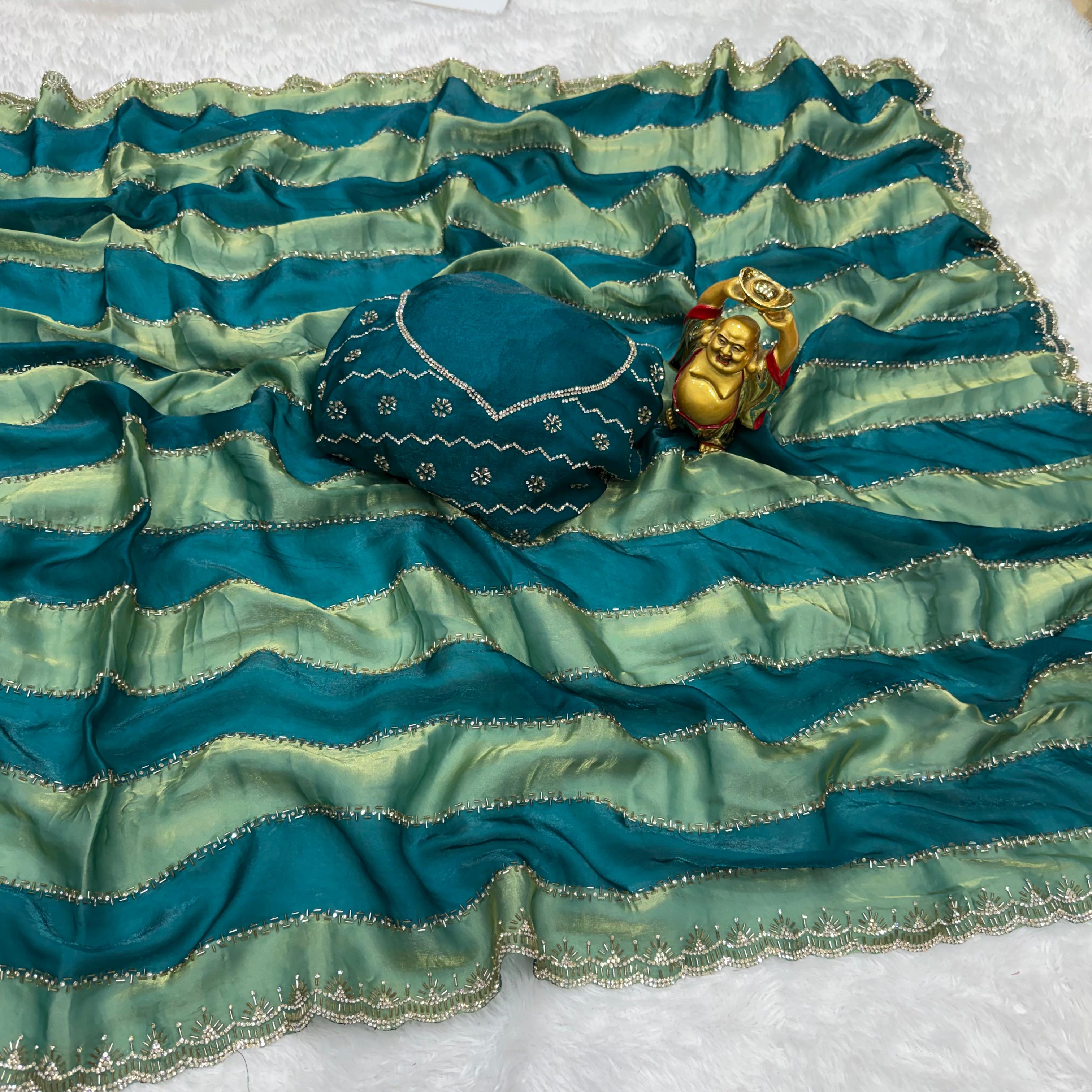 Premium Space Silk Sarees with Jarkhan Work