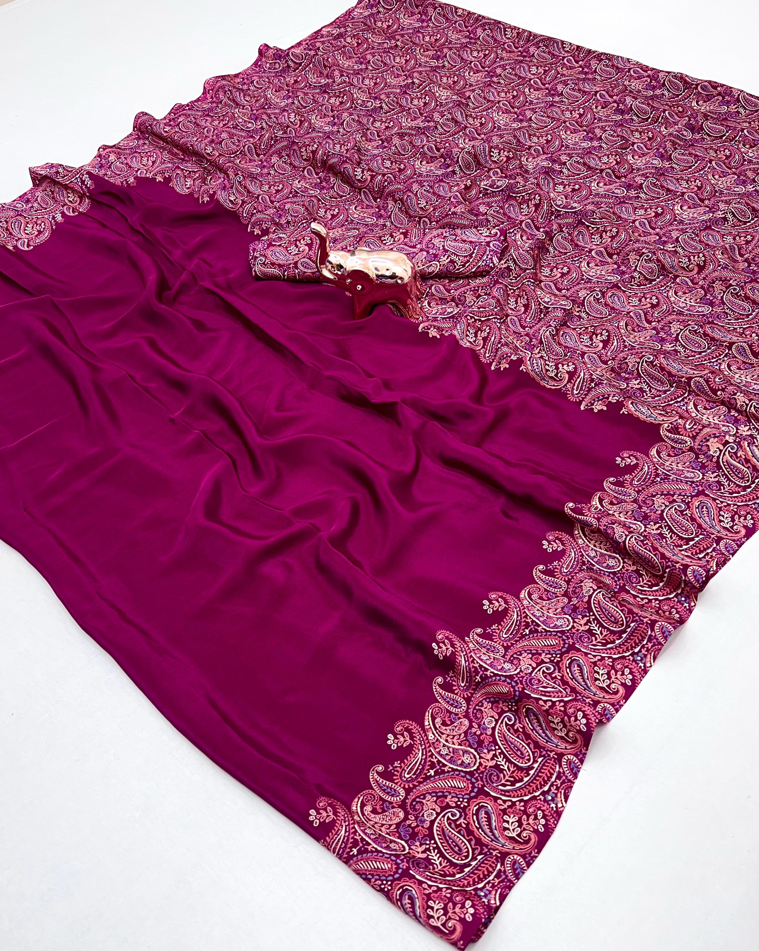 Ajrakh Modal Crape Sarees
