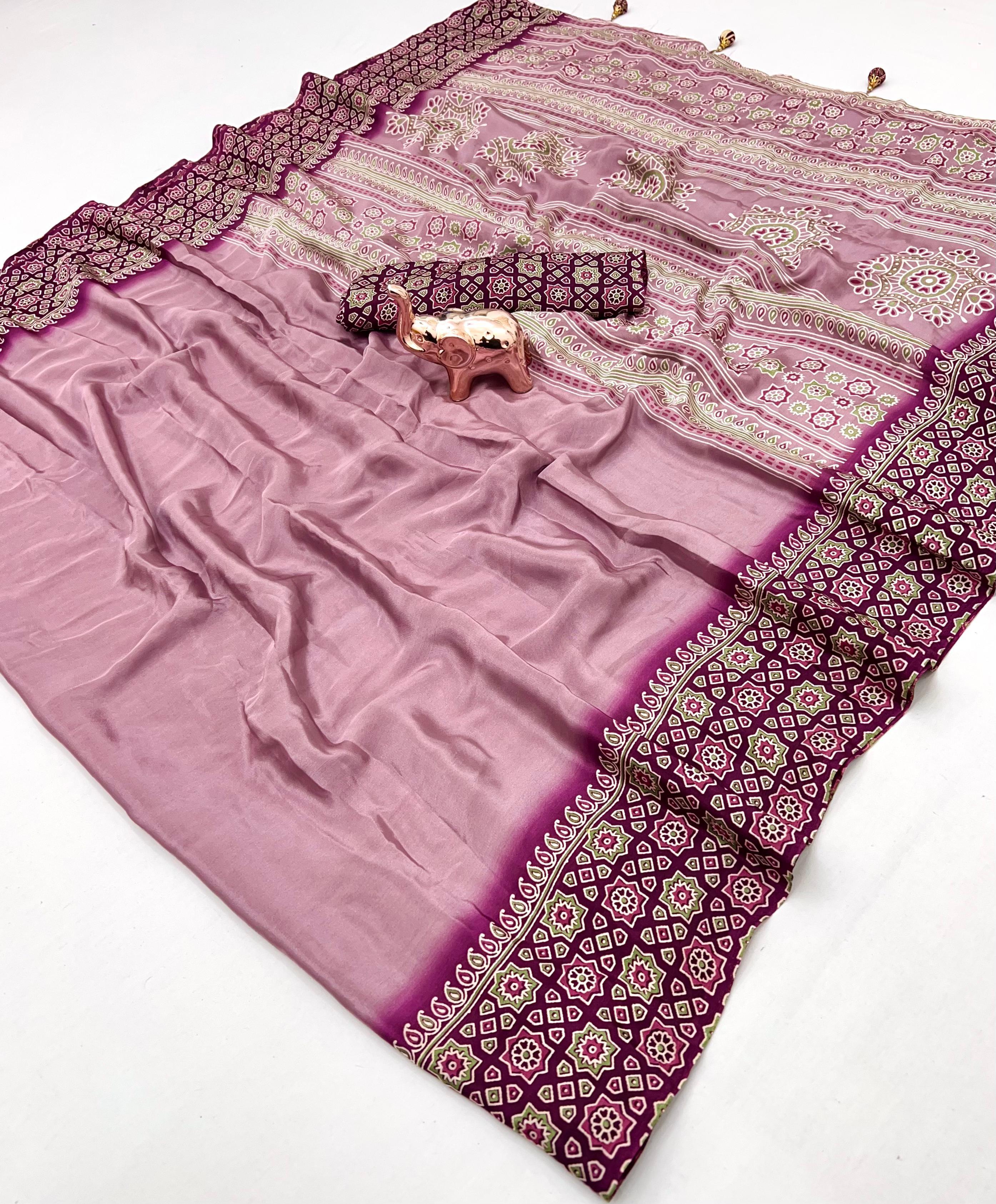 Trending Ajrak Printed Sarees