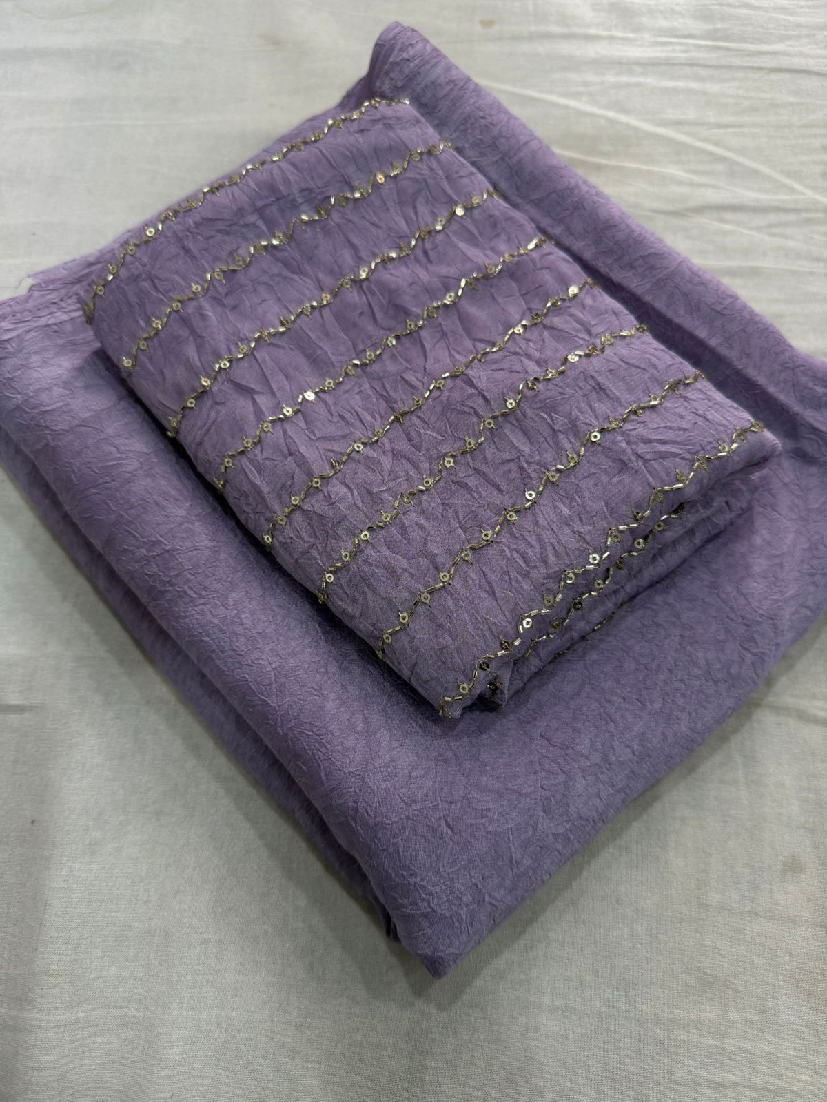 Rangoli Crush Silk Saree with Sequence Work Blouse