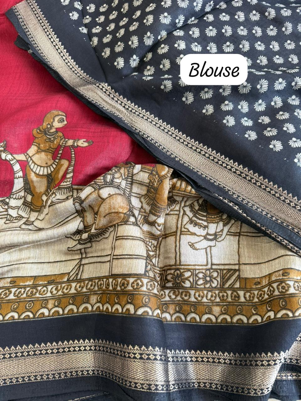Premium Soft Mul Cotton Sarees with Kalamkari Design