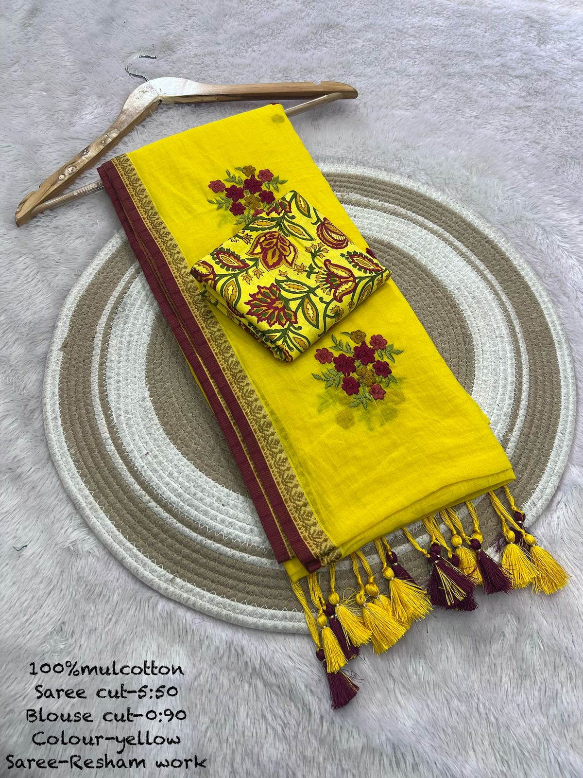Pure Mul Cotton Sarees with Embroidery