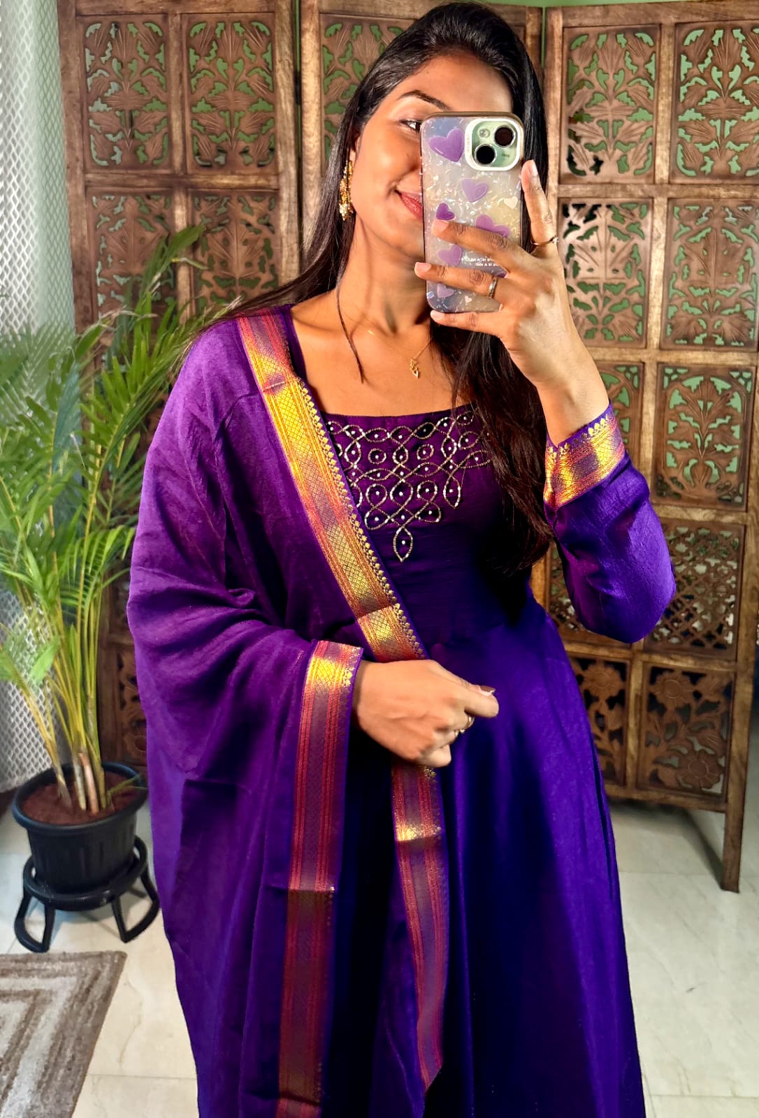 Soft Vichitra Silk Gowns from Small to 3XL