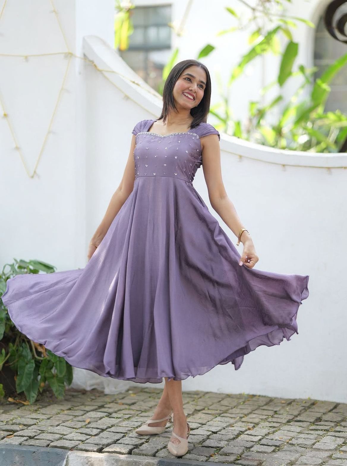Special Maggam Work Rangoli Silk Gown