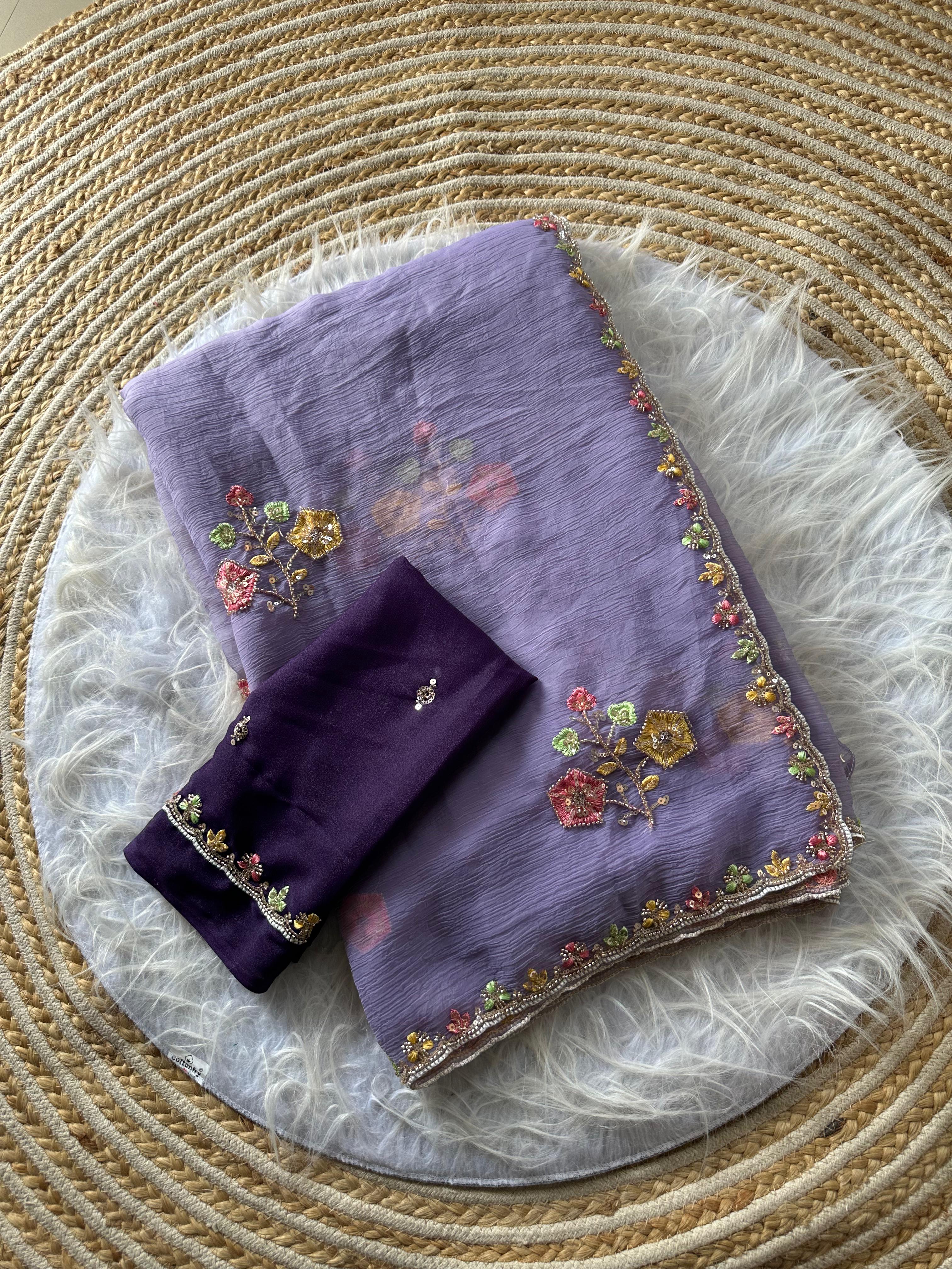Pure Soft Wari Work Chiffon Silk Sarees