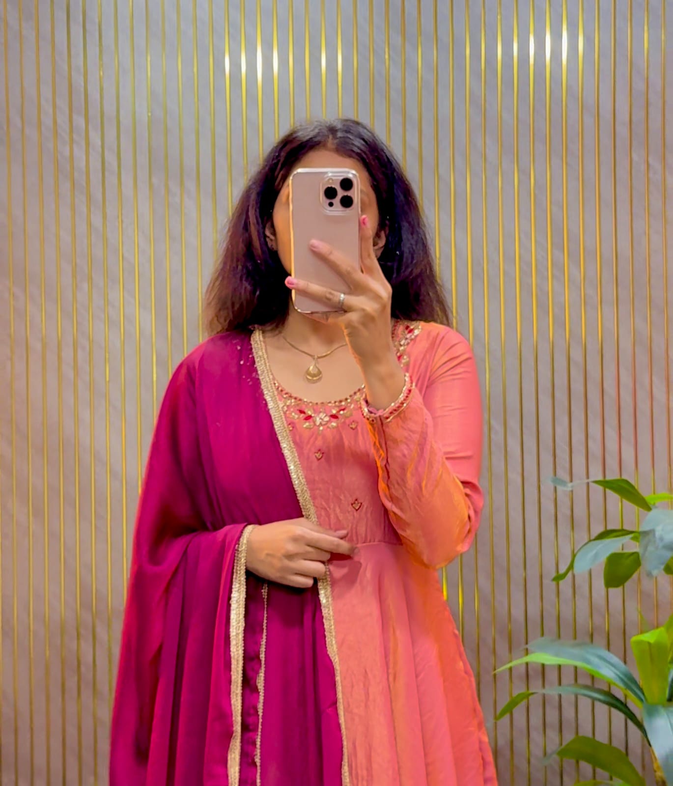 Designer long frock with dupatta