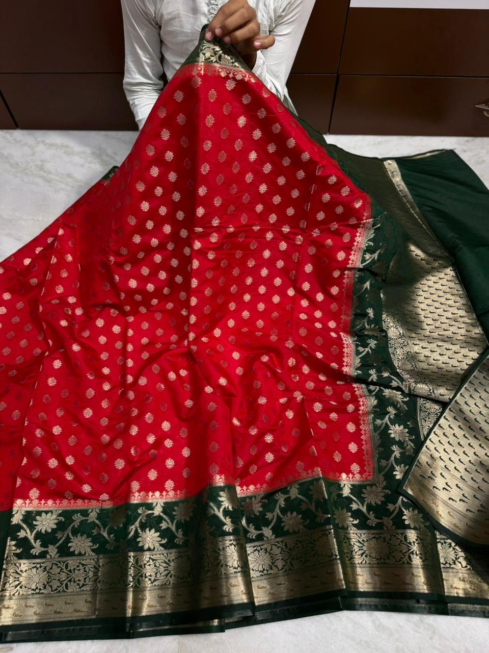 Banarasi Dyble Dupion Soft Silk Sarees
