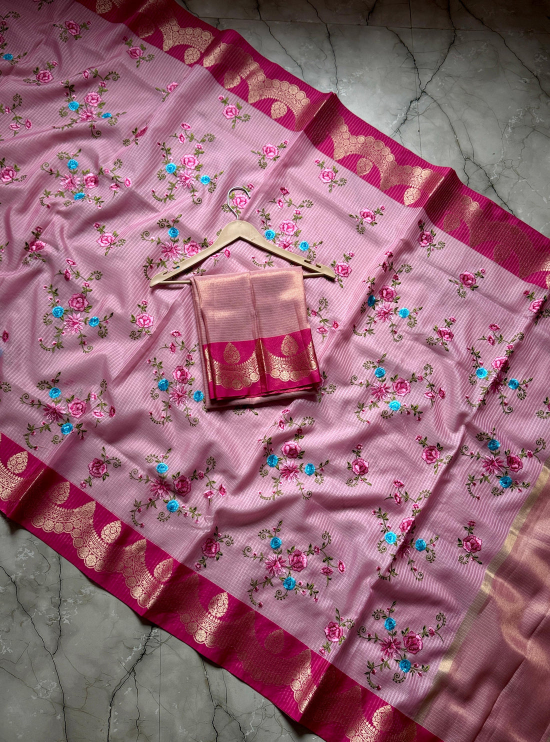 Banarasi Kota saree with embroidery