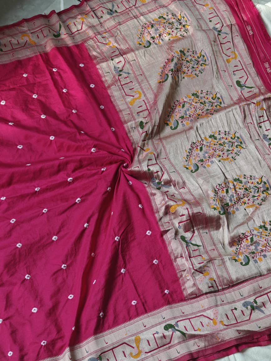 Pure Viscose Tusser Georgette with Pythani Border