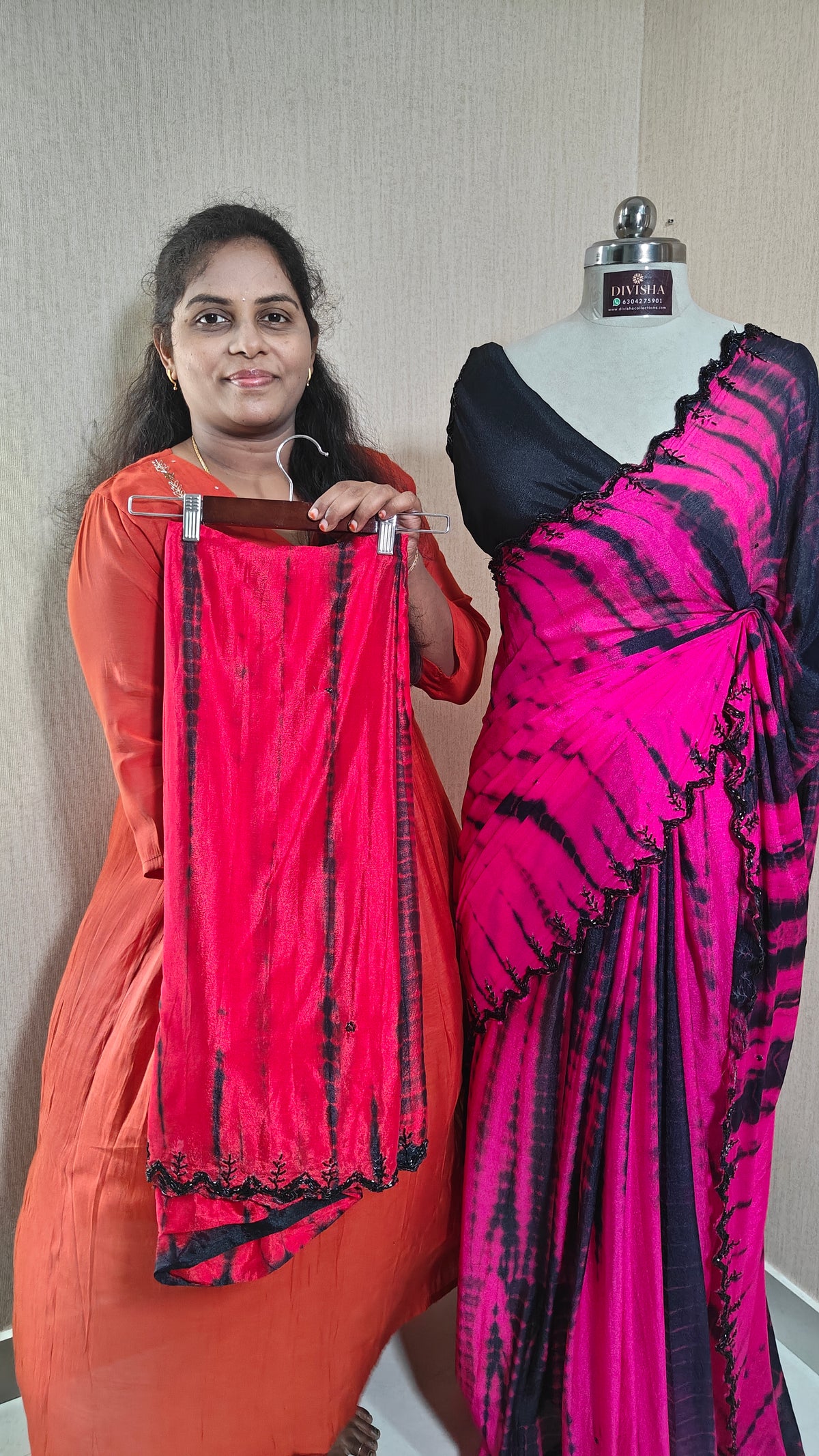 Pure Dyeable Chinon Sarees with Shibori design & Cutdana Border