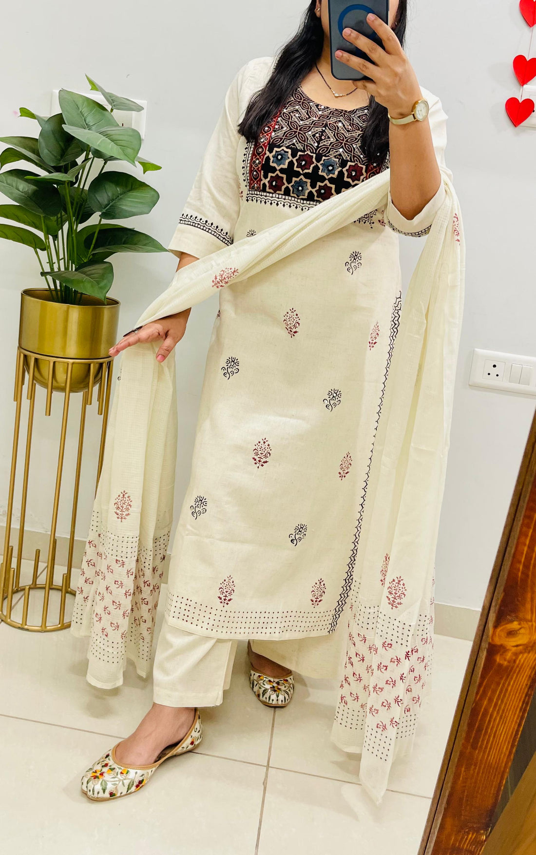 Designer Applique Working kurti Set