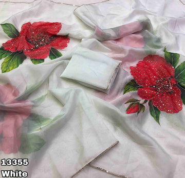 Tebby Organza Sequence Embroidery Work Sarees