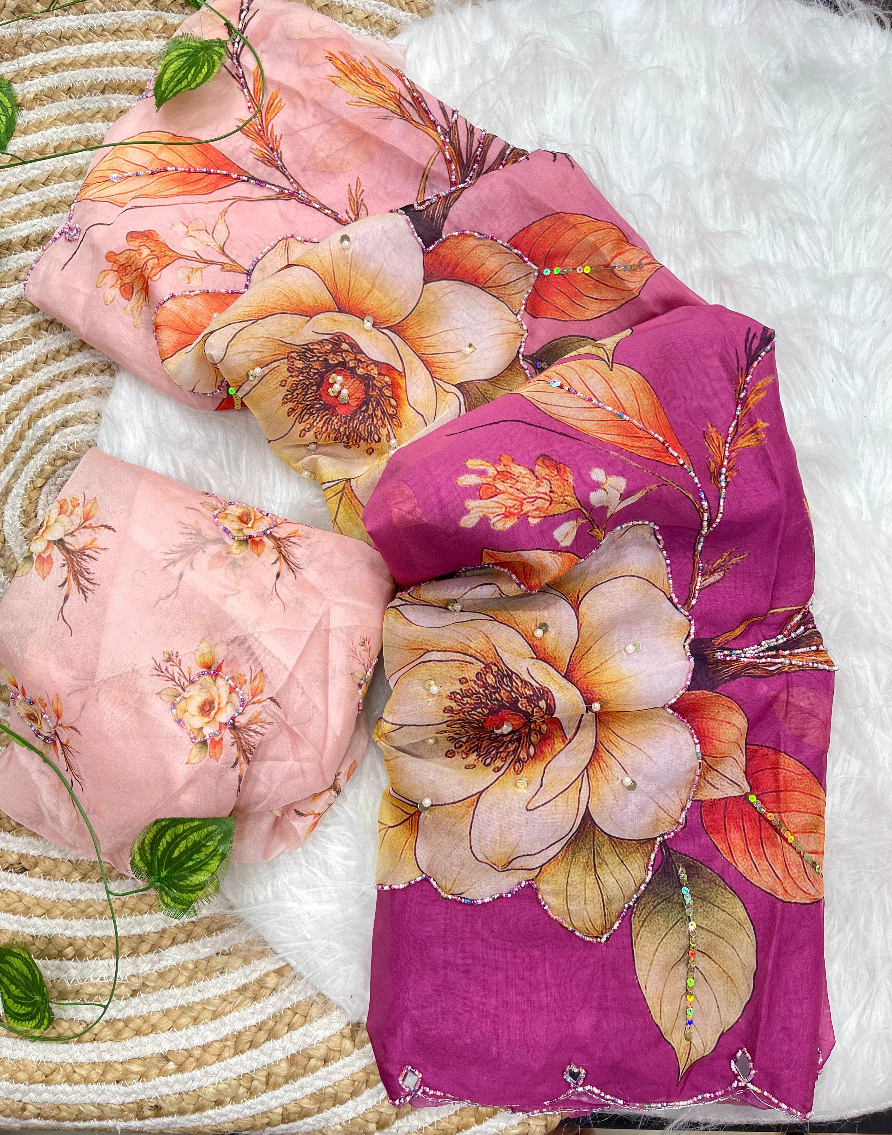 Pure soft tebby designer sarees