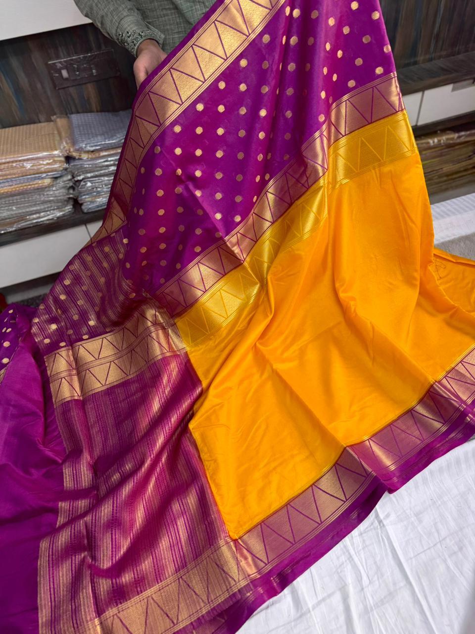 Exclusive Banarasi Dyble Semi Mysore Soft Silk Saree