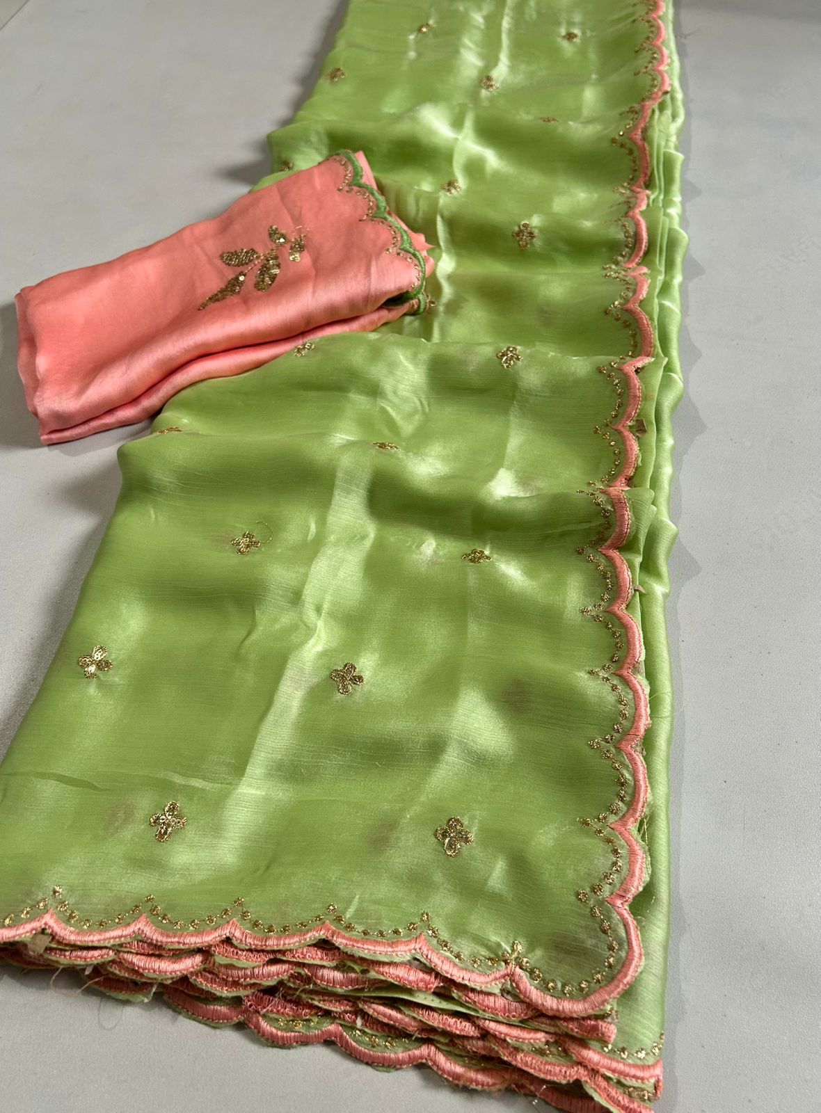 Soft Satin Chinnon Sarees