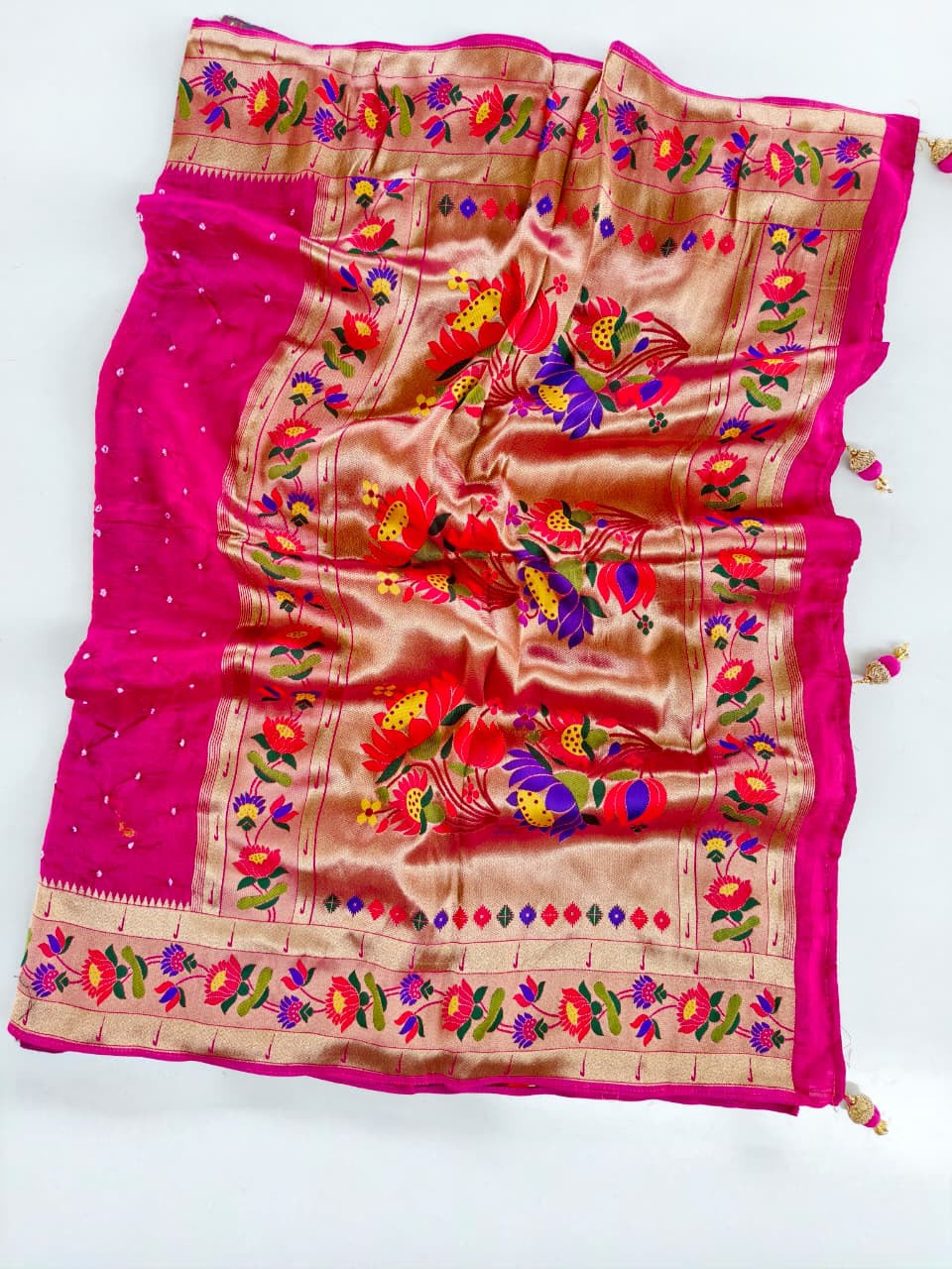 Pure Viscose Bandhini Sarees