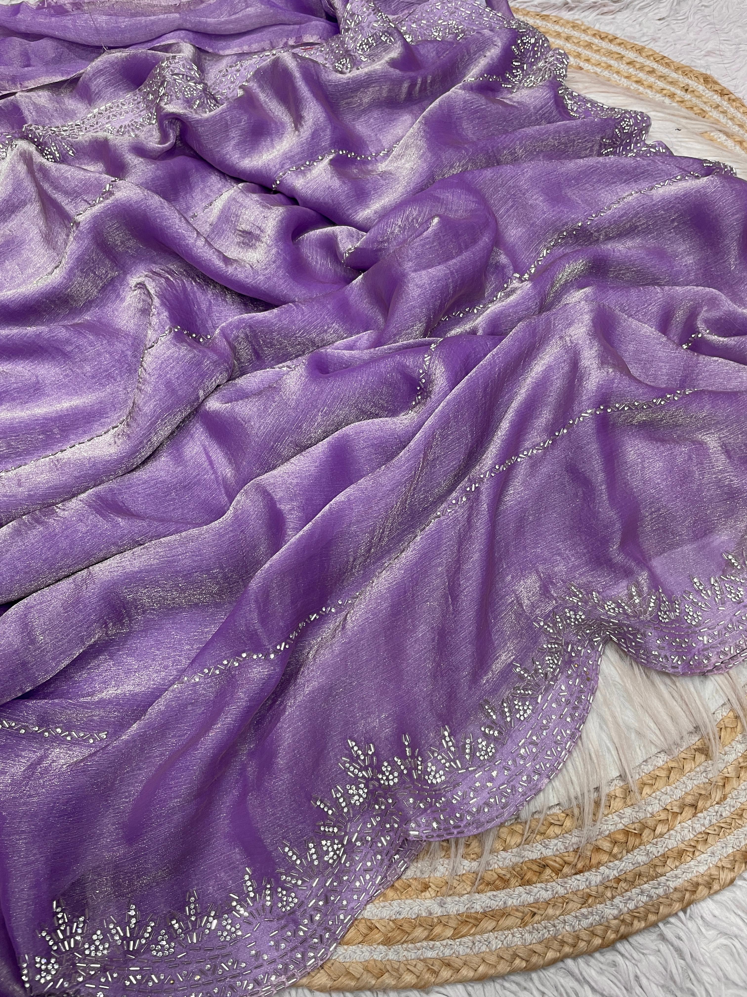 Fendy chiffon with Swarovski work