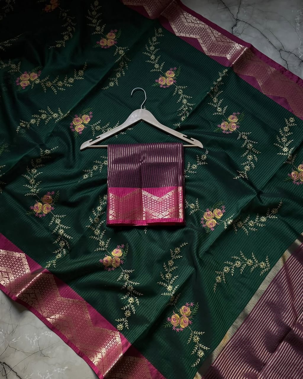 Premium Kota chex with embroidery