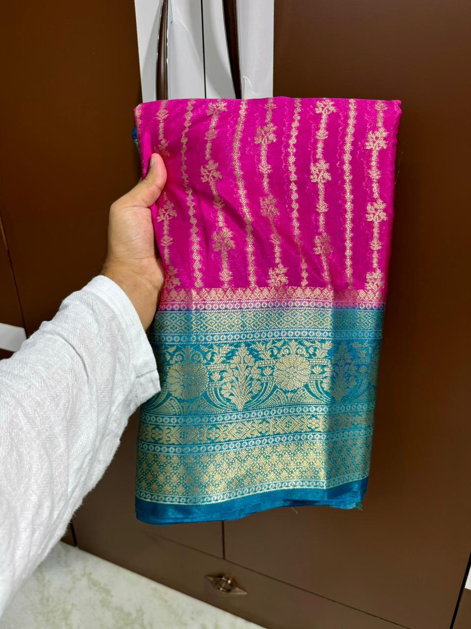 Banarasi Dyble Dupion Soft Silk Sarees