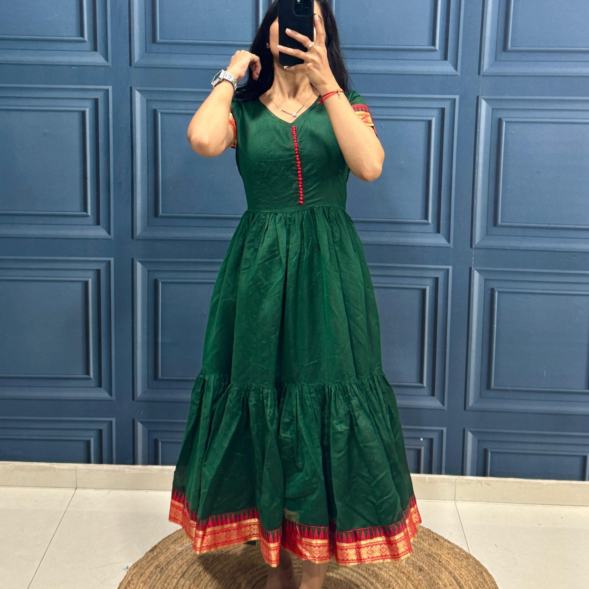 Traditional Style Cotton Maxi Dress