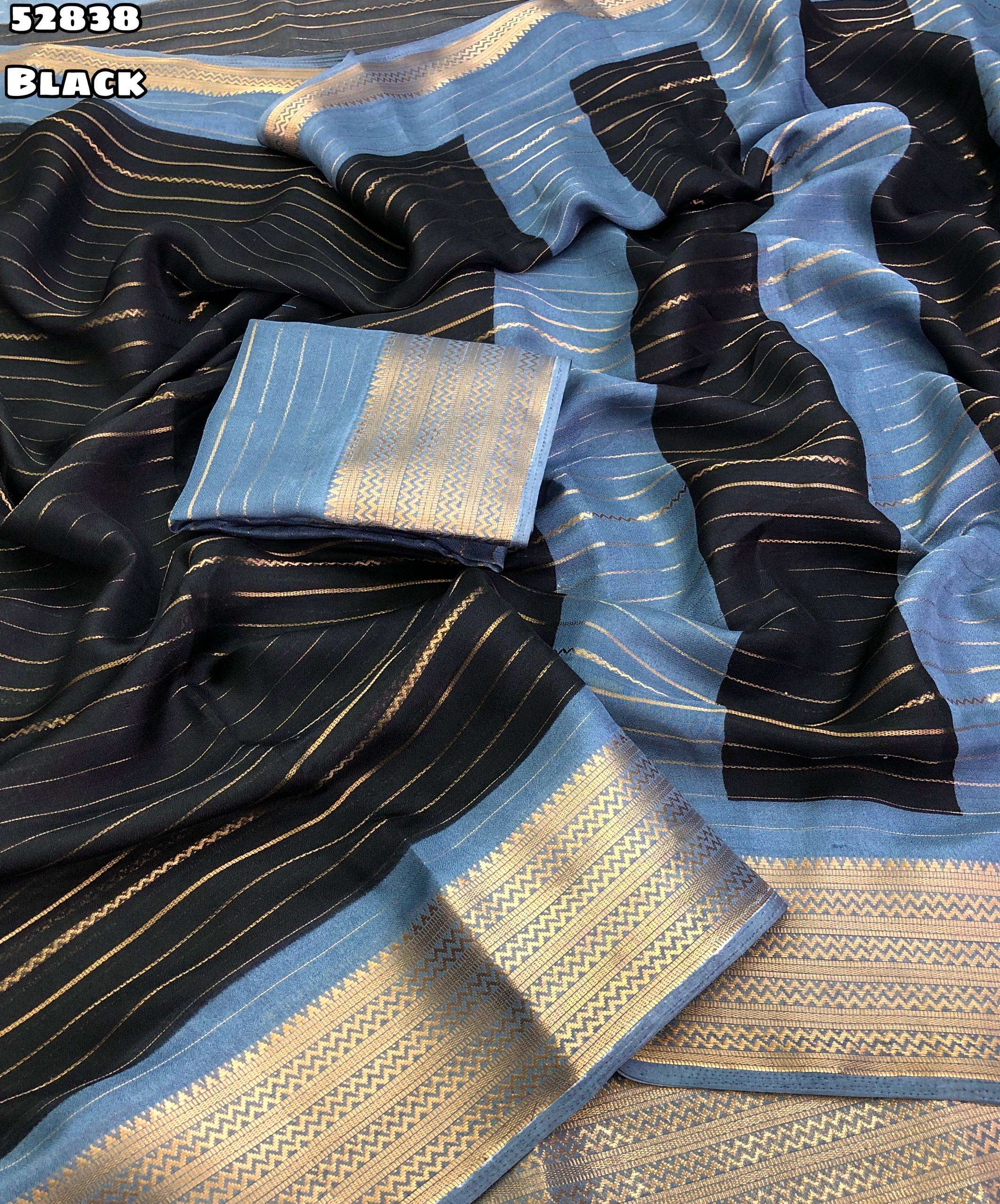 Moss Gold Zari weaving Shaded Sarees