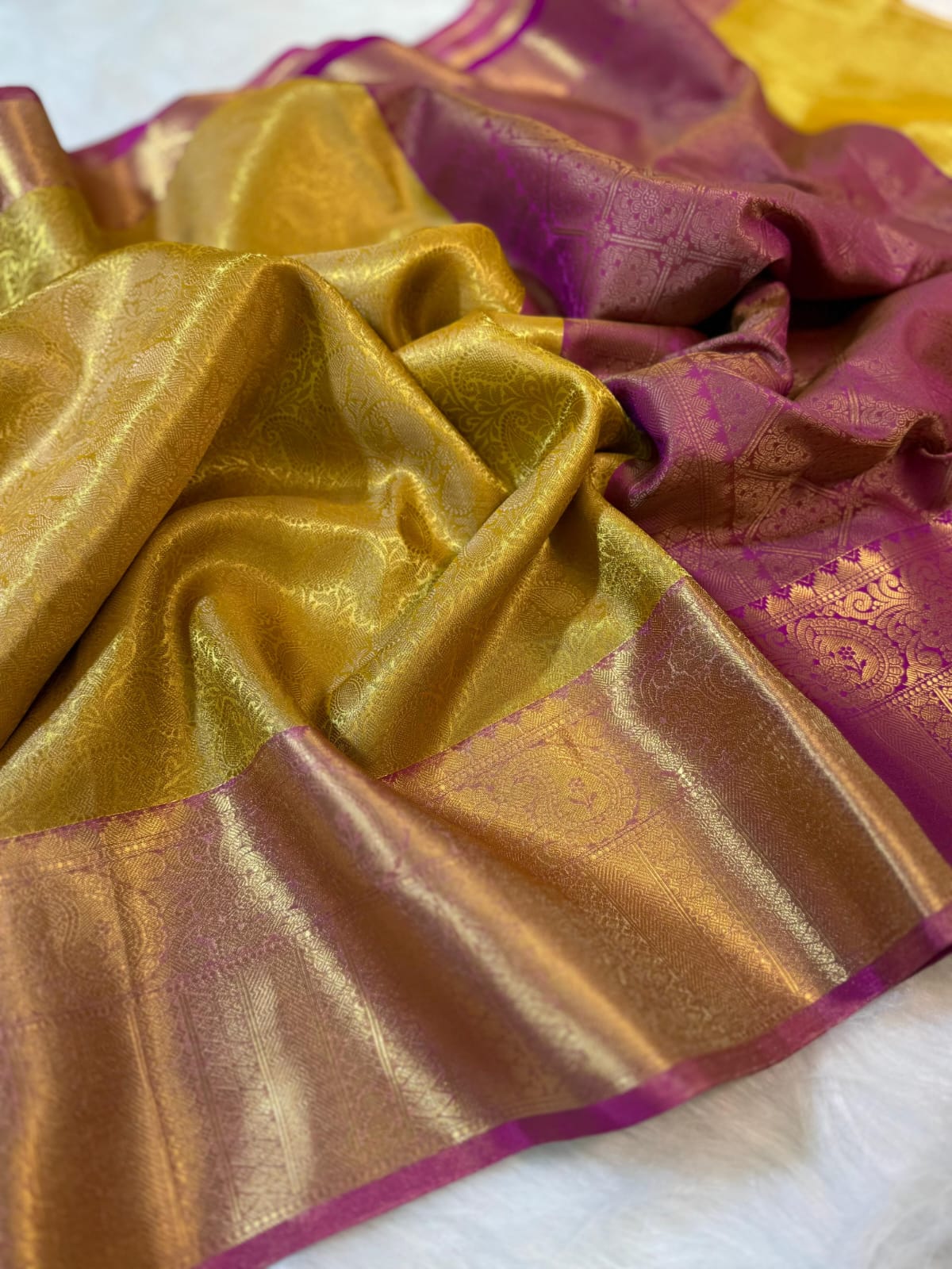 Gold Banarasi Tissue Silk Saree