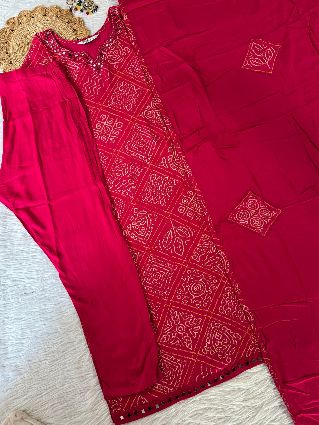 Beautiful Premium Brown Designer Kurti Set
