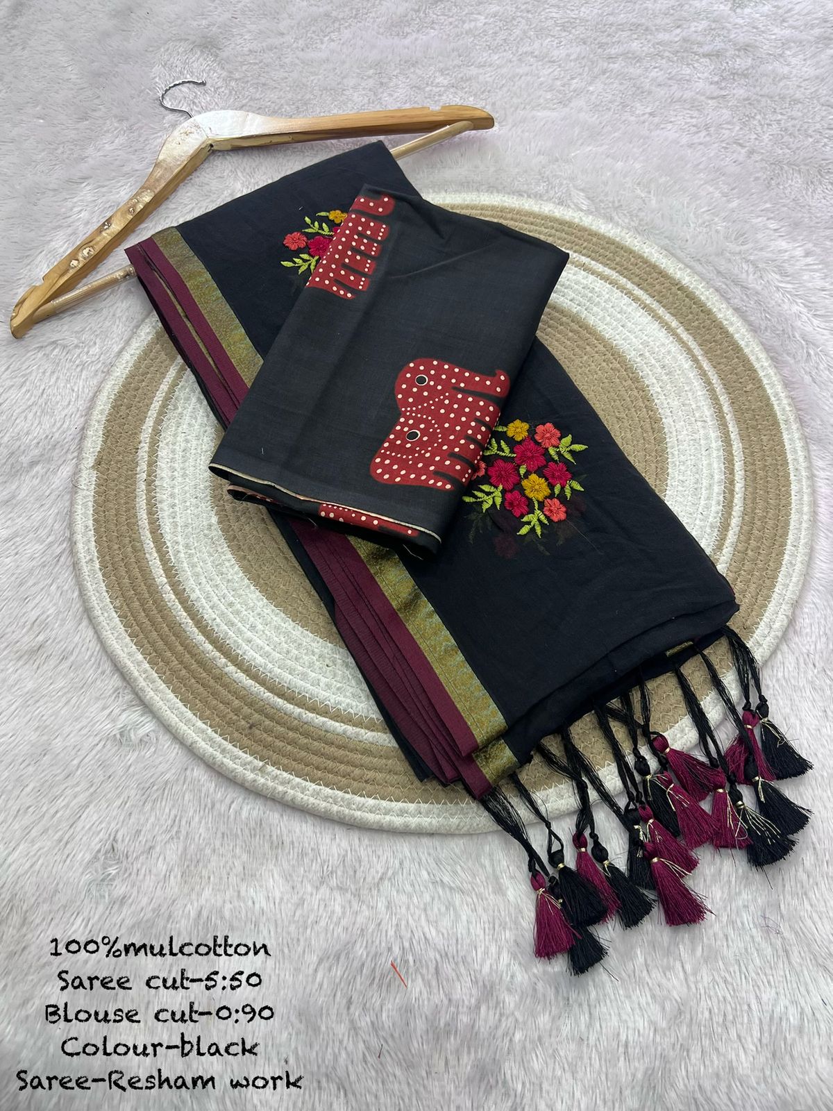 Pure Mul Cotton Sarees with Embroidery