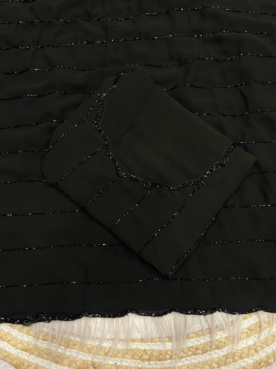 Celebrity Inspired Black Cocktail Saree