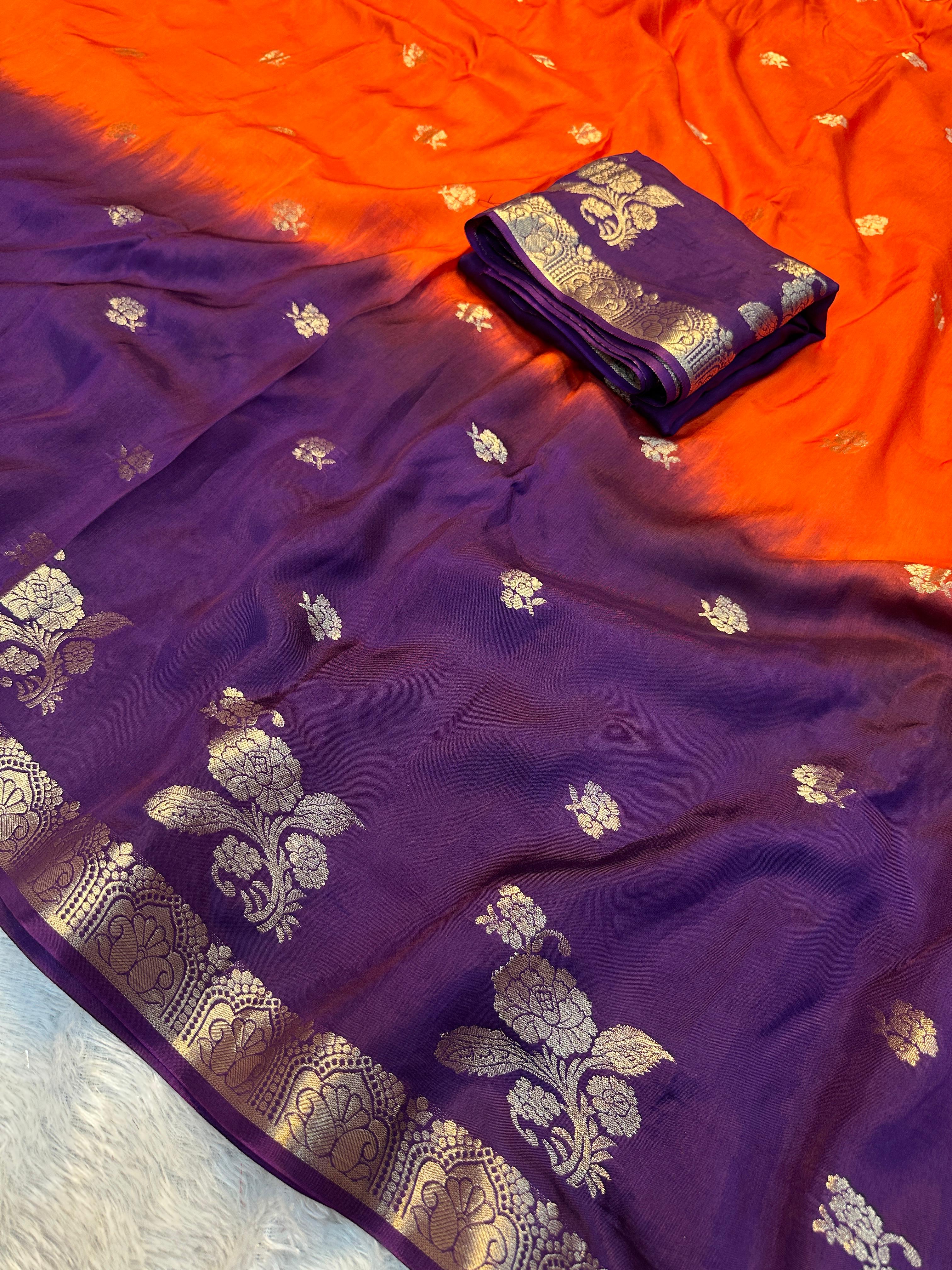 Muslin Silk Dual Shaded Sarees