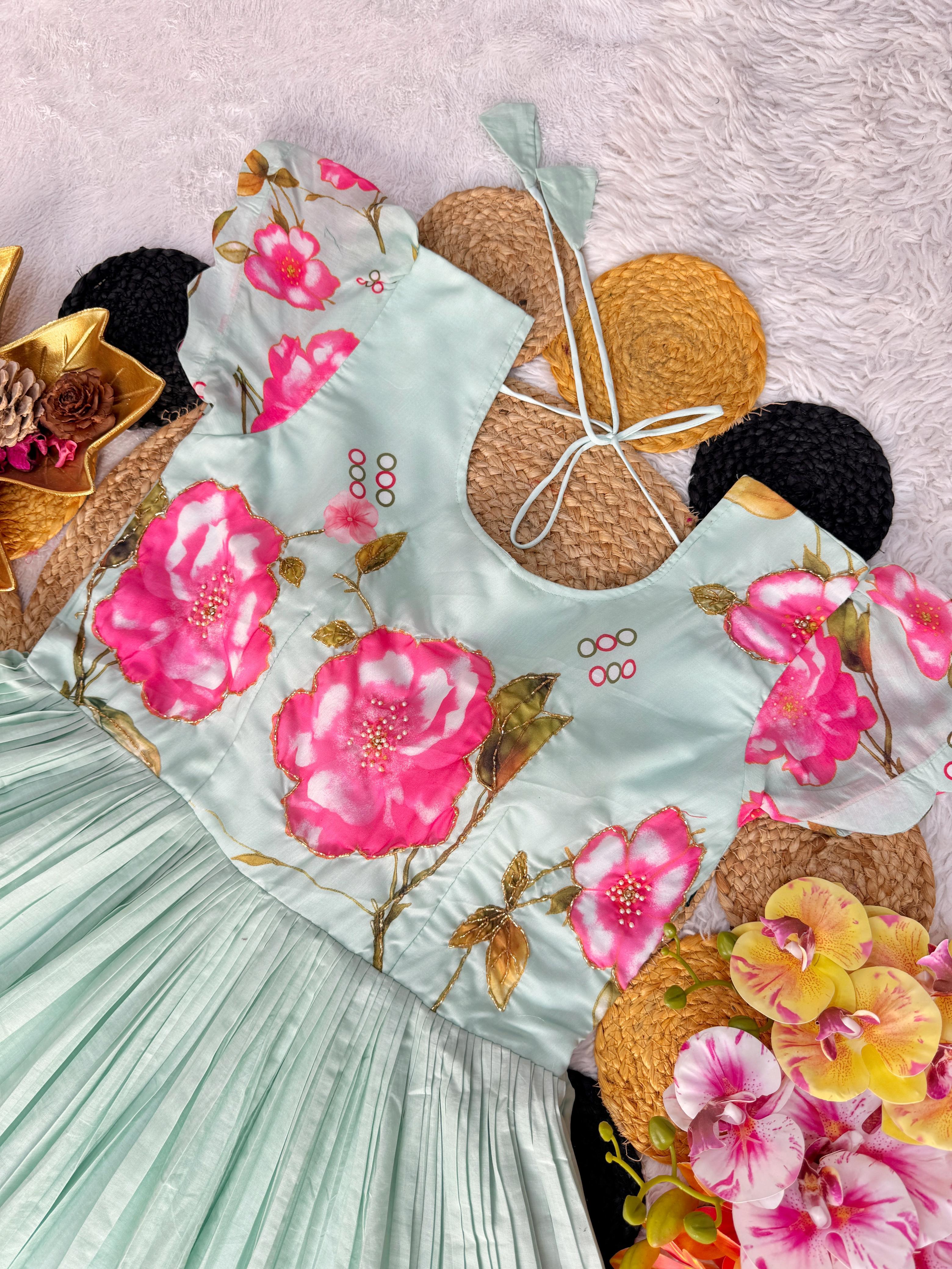 Mul Mul Cotton Maggam Work Dress