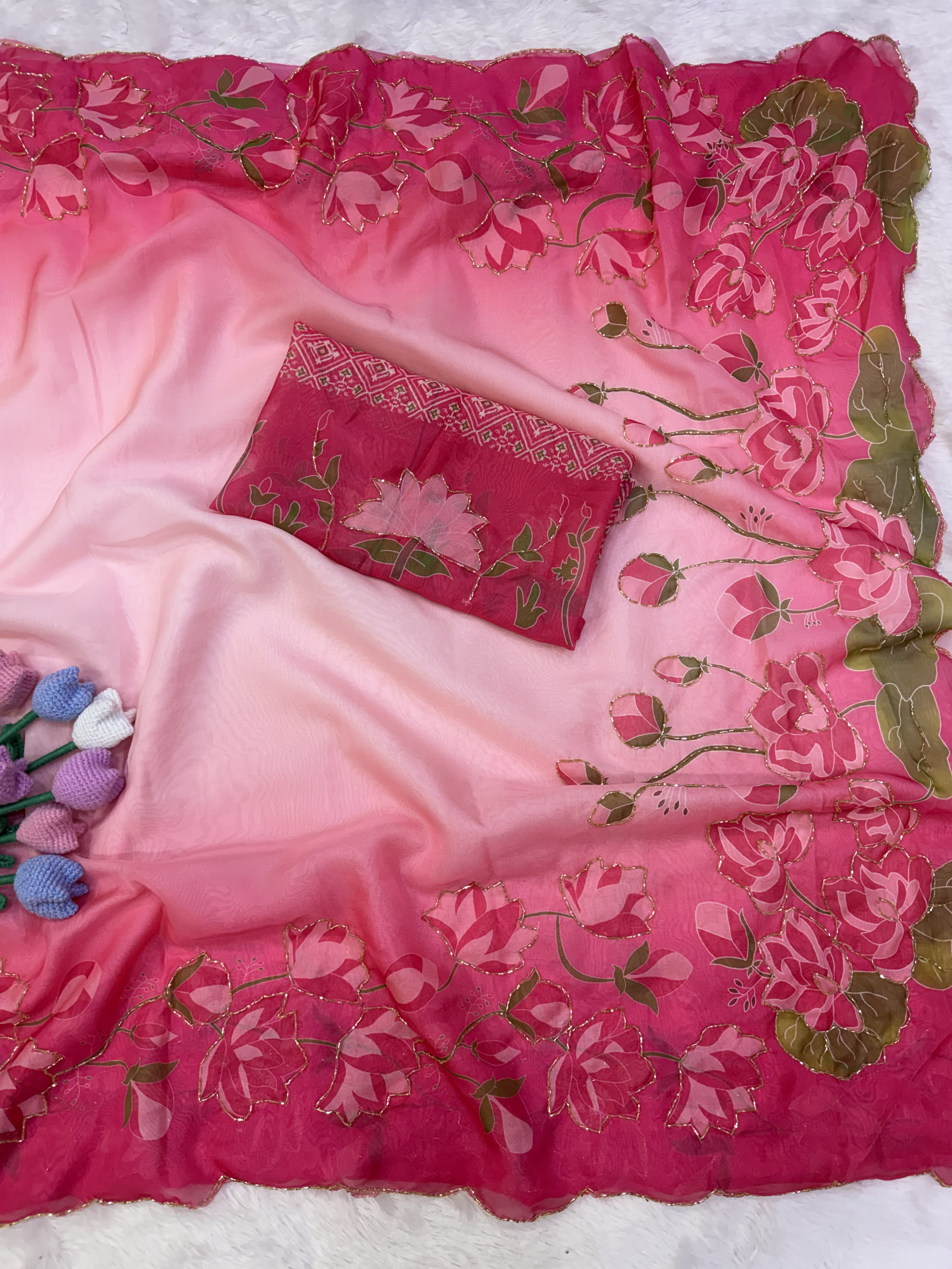 Soft Tebby Silk with Katdana Handwork