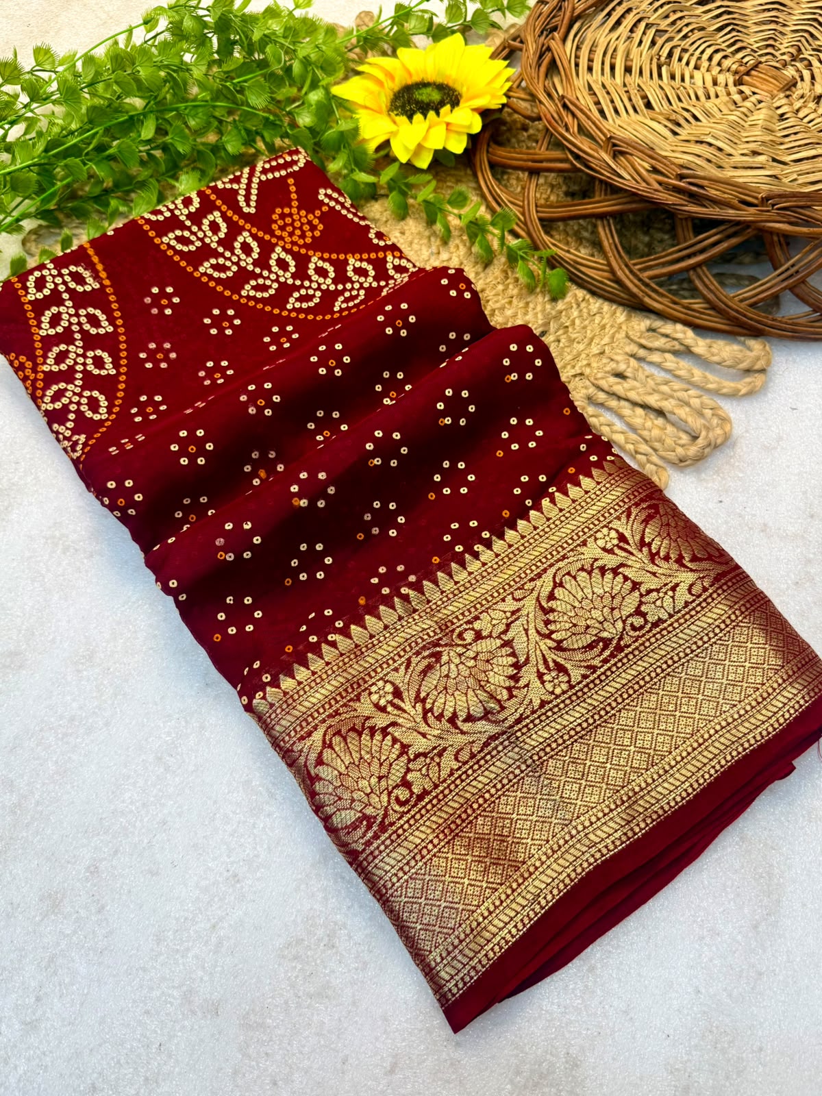 Bandini sarees with kanchi border