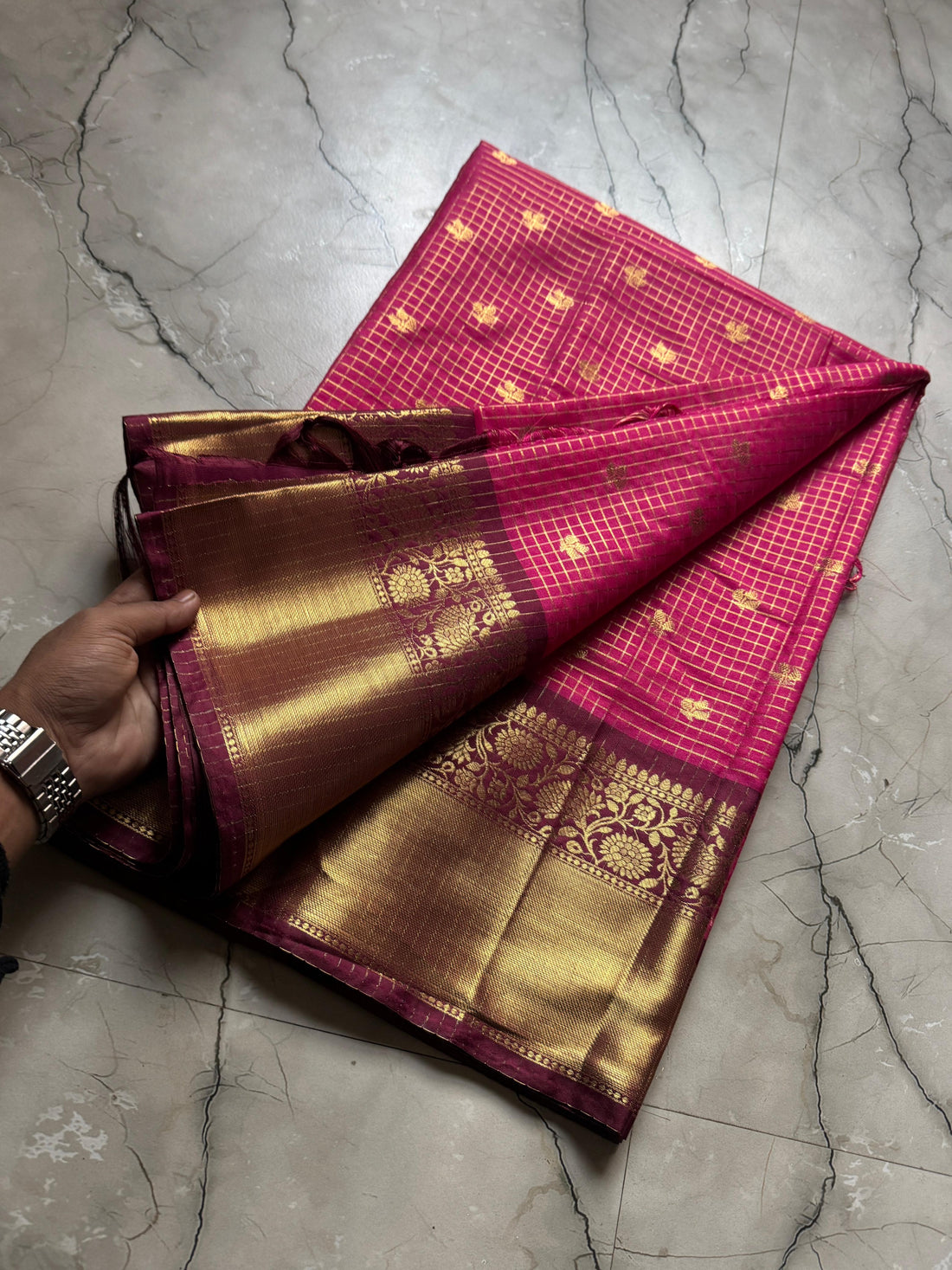 Banarasi Vintage Chex saree