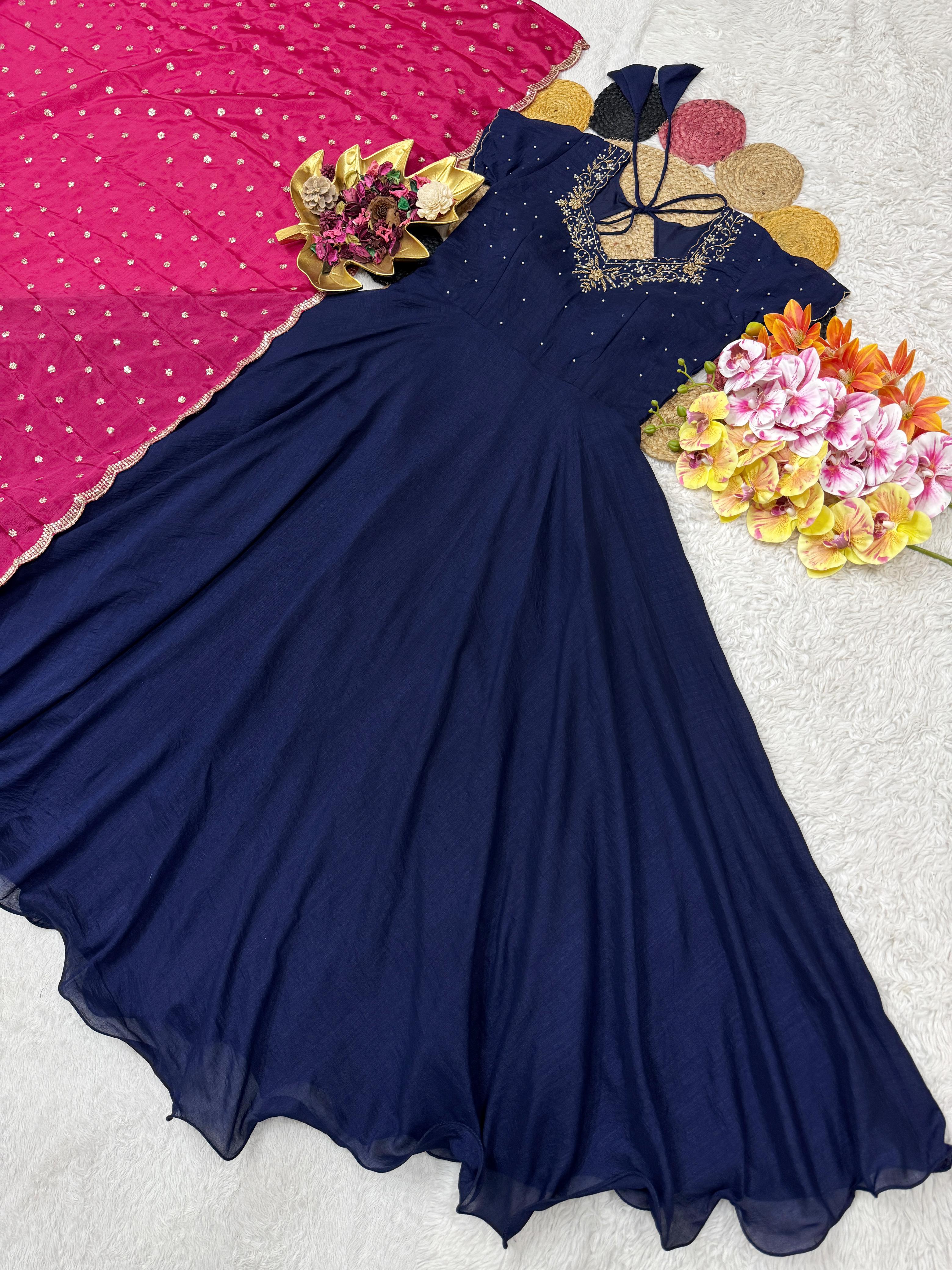 Premium Gown with Maggam Handwork
