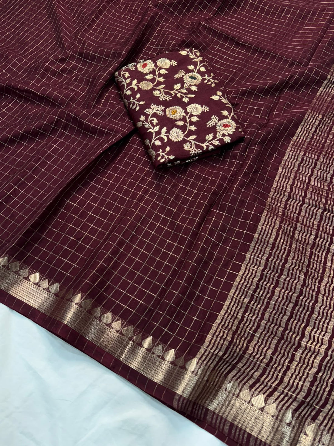Mysore Crepe Viscose Sarees with Jacquard Viscose Blouse