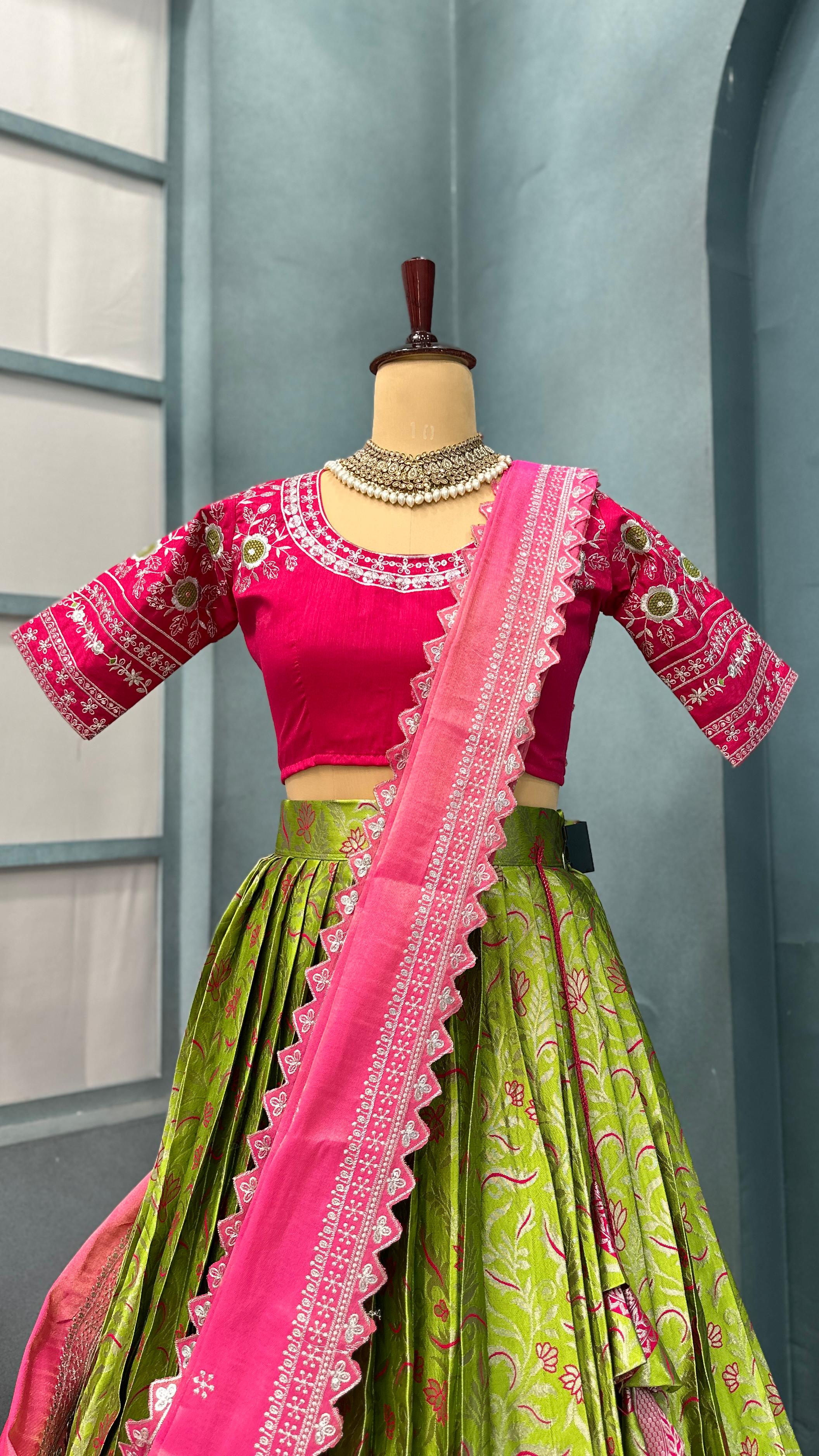 Full Stitched Kanjivaram silk With big jequard Border attached with Canvas