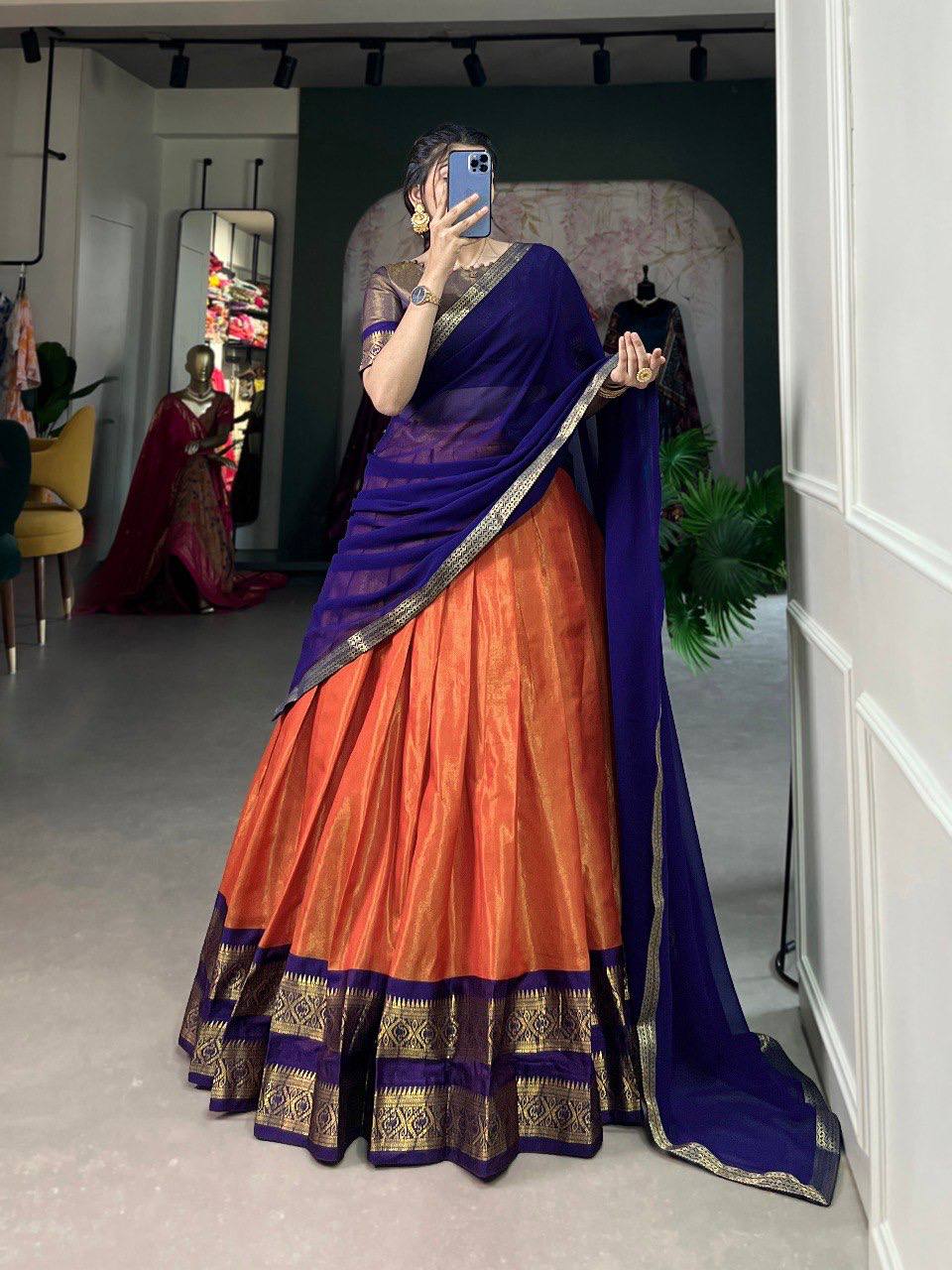 Stitched Lehenga with Unstitched Blouse