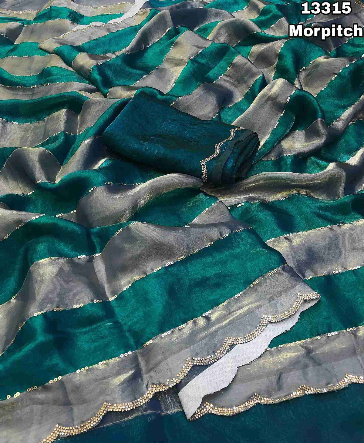 Space Silk Shaded Embroidery Sarees