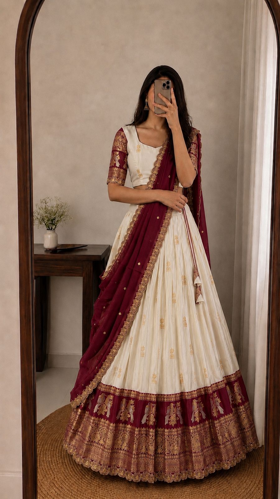 Exclusive Designer Premium Quality Pure Kanjivaram silk full stiched Lehenga