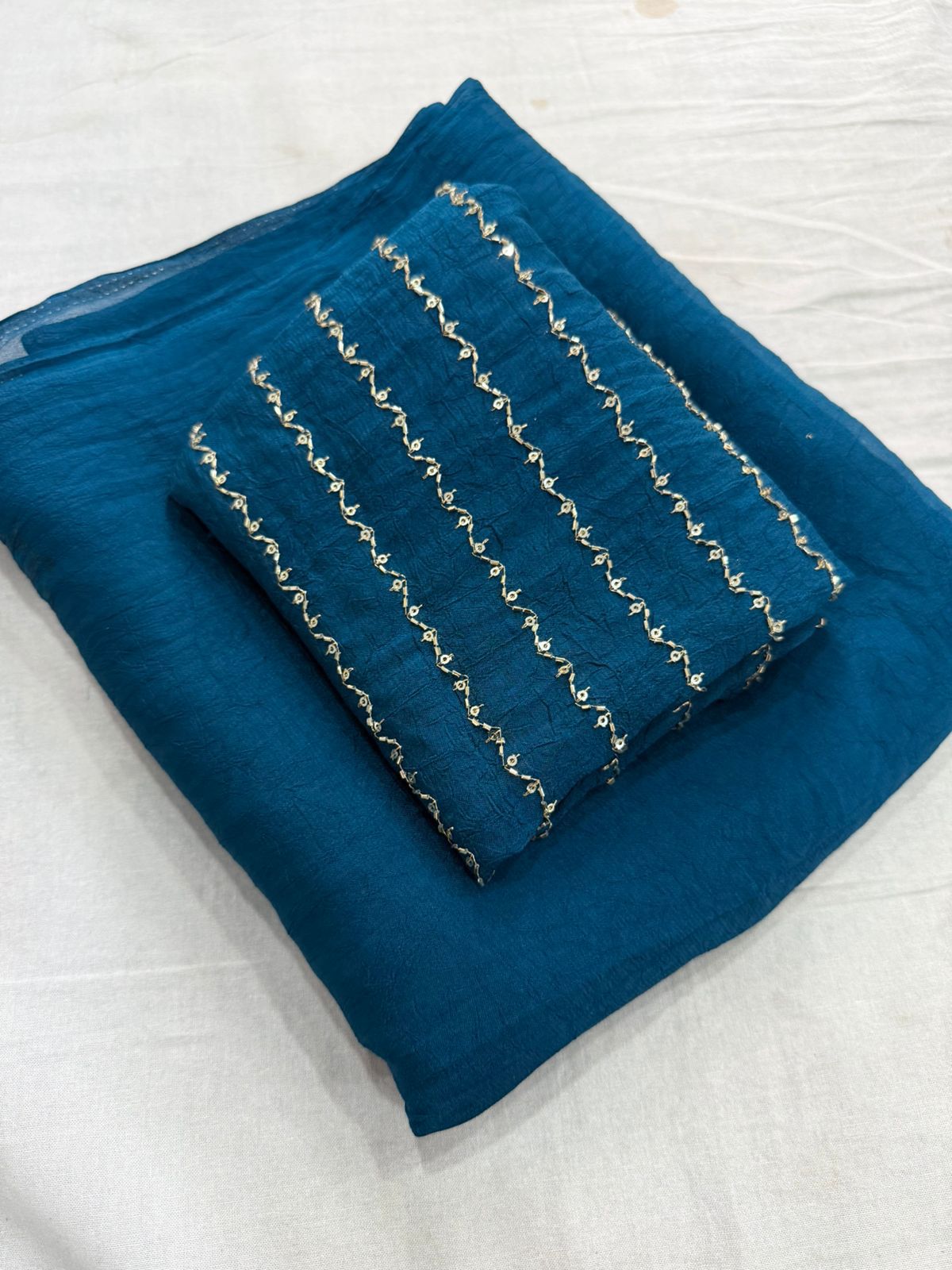 Rangoli Crush Silk Saree with Sequence Work Blouse