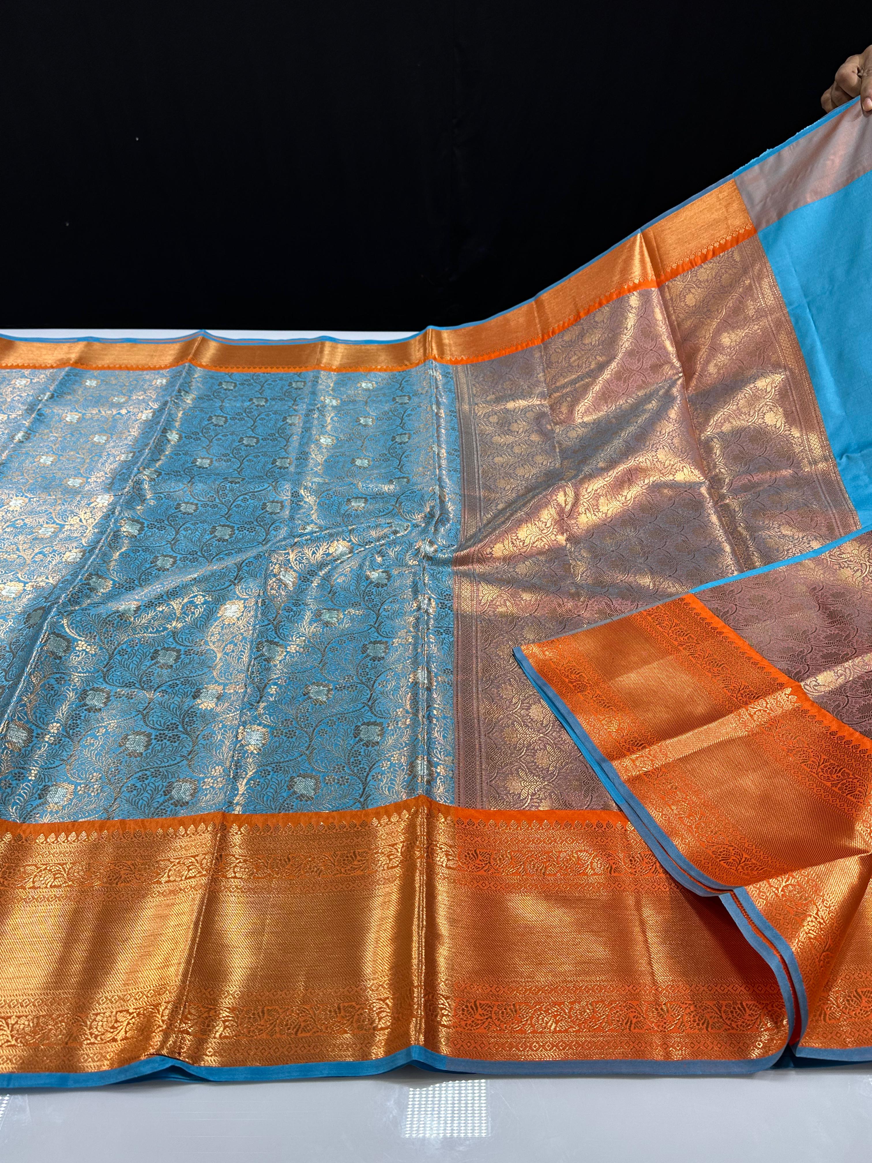 Meenakari Semi Kanchipattu Sarees