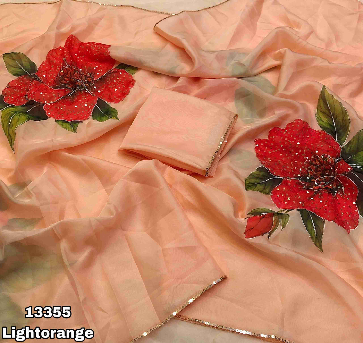 Tebby Organza Sequence Embroidery Work Sarees