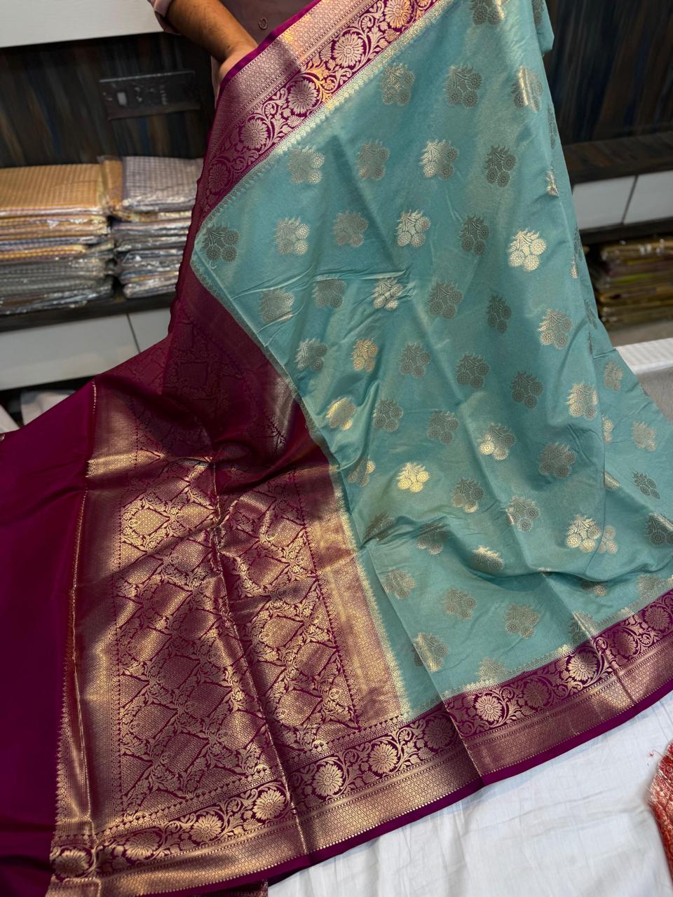 Banarasi Dyble Dupion Soft Silk Sarees
