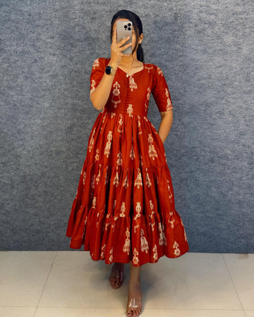 Exclusive Cotton Printed Maxi Gown