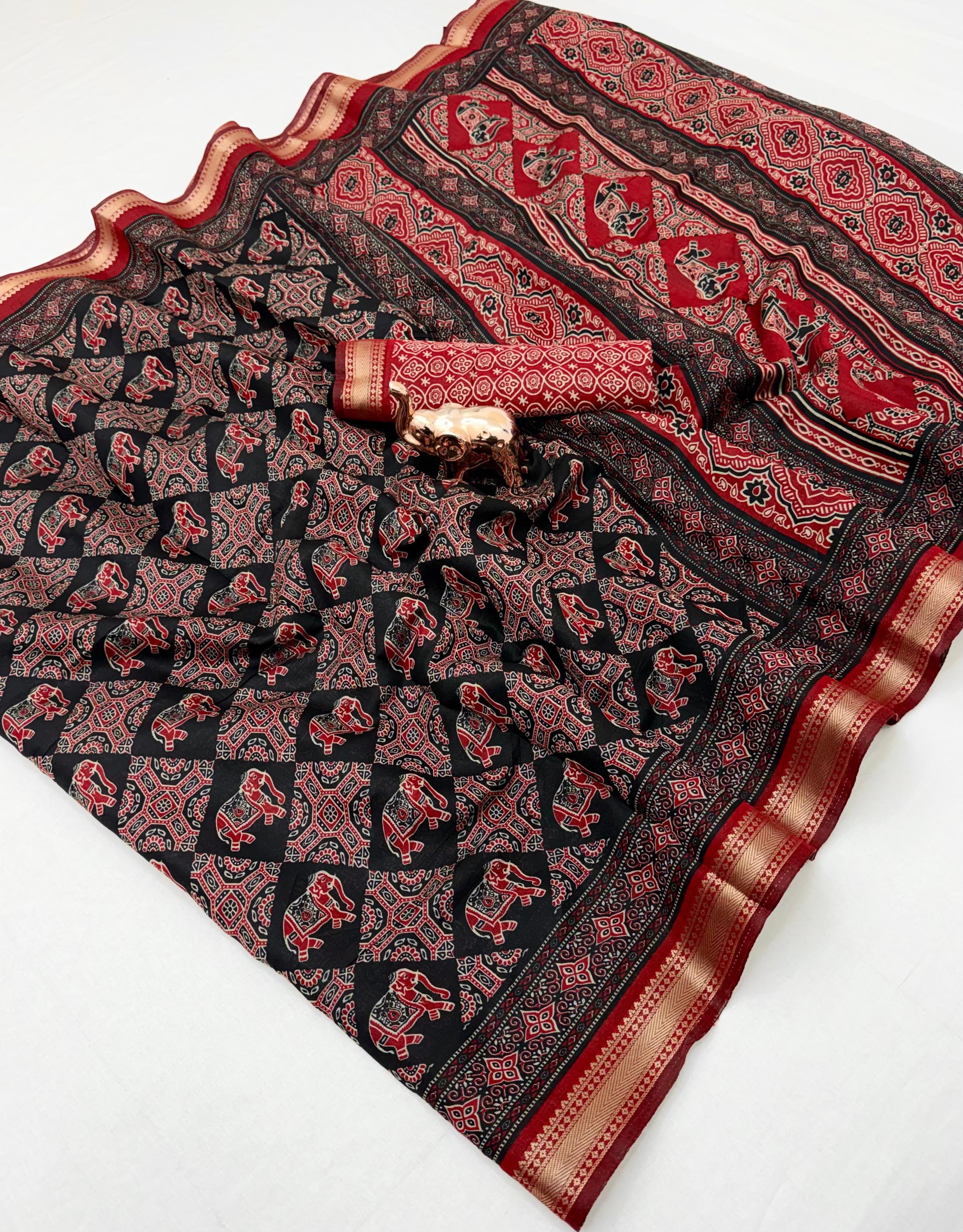 Mul cotton sarees with kalamkari Design
