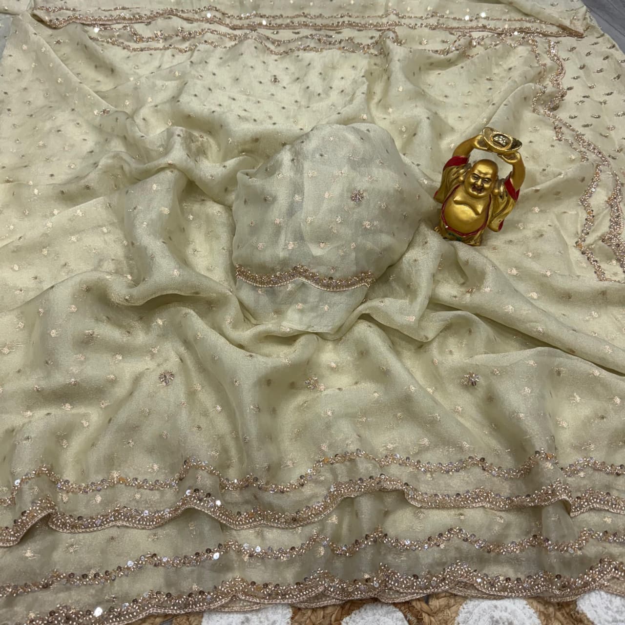 Premium Party Wear Saree with Orginal Beads & Cutdana Work