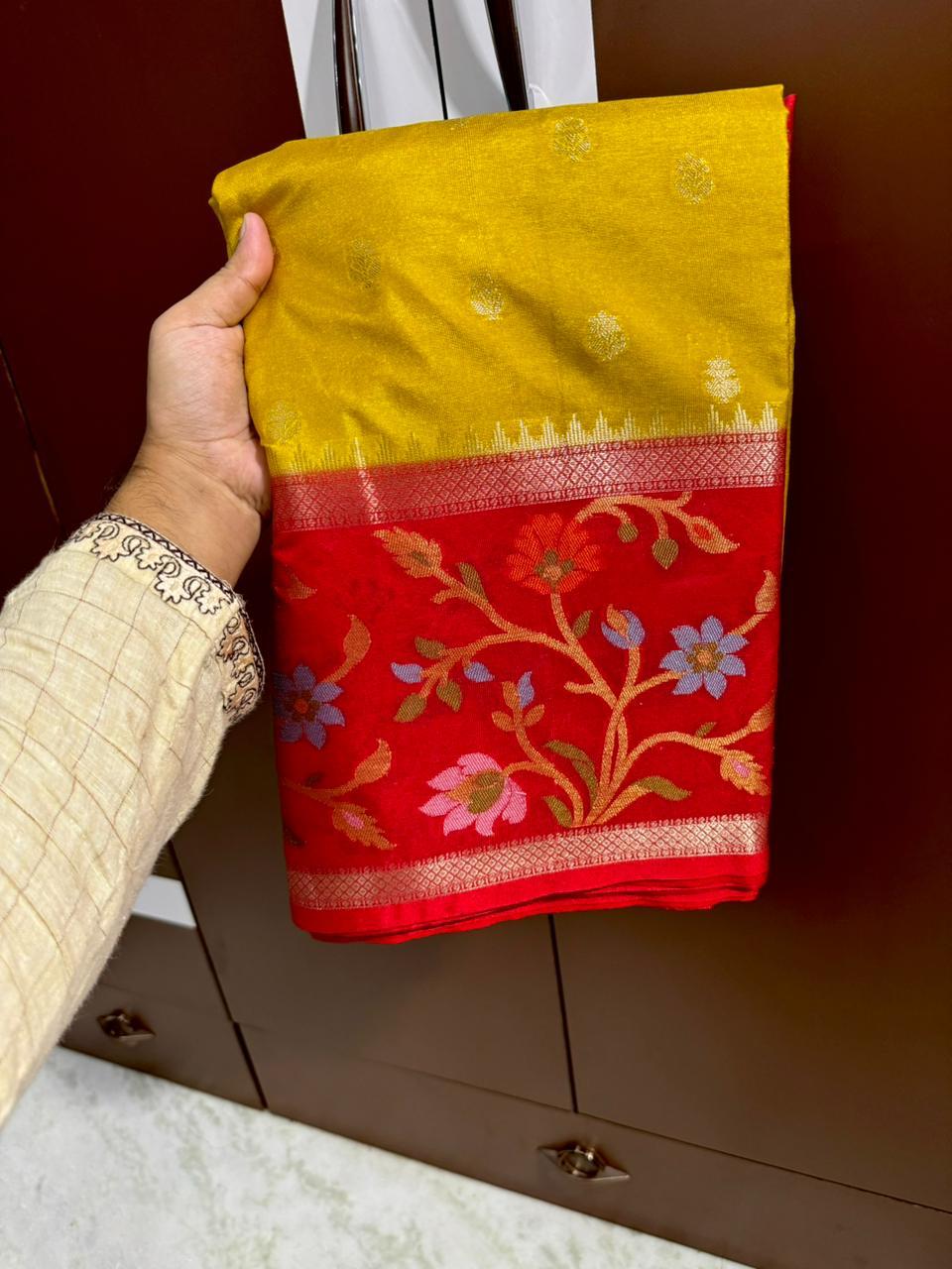 Premium Banarasi Dyble Dupion Soft Silk Sarees